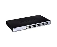 Šakotuvas D-LINK 24-Port Layer2 PoE Gigabit Smart Managed Switch dlink žalias 3.0 24x 10/100/1000Mbit/s TP PoE prievadas su 802.3 iki 30 vatų