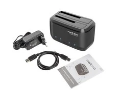 NATEC NSD-0955 prijungimo stotis KANGAROO DUAL 2,5/3,5 colio HDD USB 3.0 + kintamosios srovės adapteris