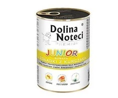 DOLINA NOTECI Premium Junior su daug vištienos skilčių - šlapias maistas vidutinių ir didelių veislių šuniukams - 400g