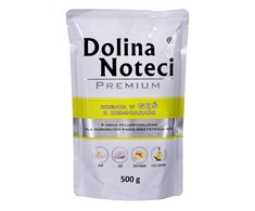 Visavertis konservuotas pašaras visų veislių suaugusiems šunims Dolina Noteci PREMIUM su žąsiena ir bulvėmis 500g