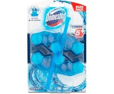 WC valiklis - gaiviklis Domestos Power 5+ Mėlyna Ocean, 2x53 g
