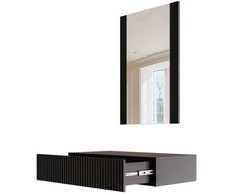 Cama Meble Tualetinis staliukas su veidrodžiu PAFOS 80x41.6x100 matinis juodas