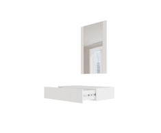 CMM Cama Meble Tualetinis staliukas su veidrodžiu PAFOS 80x41.6x100 baltas matinis