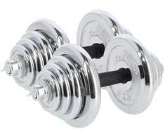 STC50 CHROME DUMBBELL SET-BARBELL IN SUITCASE 2x25KG HMS