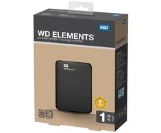 Išorinis kietasis diskas Western Digital Elements HDD 1TB USB3, Juodas