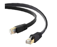 EDIMAX CAT8 U-FTP AWG26 plikas varis Flat Patch laidas 5M Juodas