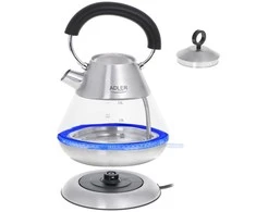 Adler Virdulys AD 1282 Electric 1850 W 1.5 L Glass/Nerūdijantis plienas 360° rotational base Inox