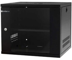 EMITERNET Lengva, nedaloma pakabinama spintelė 19'' 9U, skardos/stiklo durys, 550×450×455mm plotis/gylis/aukštis. EM/SH02B5409-08