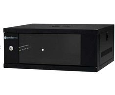 EMITERNET Lengva, nedaloma pakabinama spintelė 19'' 4U, skardos/stiklo durys, 550×450×230mm plotis/gylis/aukštis. EM/SH02B5404-08