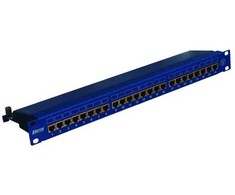 EMITERNET PANEL 19″, 24XRJ45 STP CAT.5E (1U) Mėlynas DCN/PPFA674BKS248C5E