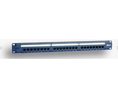 EMITERNET PANEL 19″, 24XRJ45 UTP CAT.6 (1U) WITH SHELF, Mėlynas (POE)