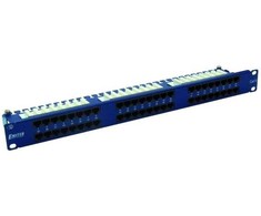 EMITERNET PANEL 19″, 48XRJ45 UTP CAT.6 (1U) WITH SHELF, Mėlynas