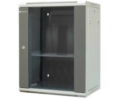 EMITERNET Atskira pakabinama spintelė 19" 15U, skardos/stiklo durys, 600×450×770mm plotis/gylis/aukštis EM/AP6415