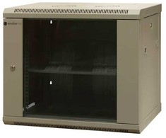 EmiterNet Pakabinama spinta niedzielona 19'' 9U, nesurinkta, durys skarda/stiklas, 600x450x500mm plot./gyl./aukštis