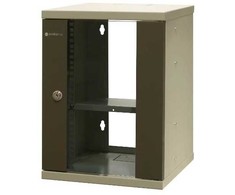 EMITERNET Viena pakabinama spintelė 10'' 9U, skardos/stiklo durys, 325×330x445mm (plotis/gylis/aukštis) EM/SOHO-9U