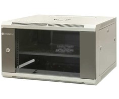 EMITERNET Vienguba pakabinama spintelė 19'' 6U, skardos/stiklo durys, 600×600×370mm plotis/gylis/aukštis. EM/AP6606