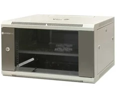 EMITERNET Vienguba pakabinama spintelė 19'' 6U, skardos/stiklo durys, 600×600×370mm plotis/gylis/aukštis. EM/AP6606