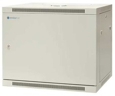 EMITERNET Vienguba pakabinama spintelė 19'' 9U, pilnos skardos durys, 600×450×500mm plotis/gylis/aukštis. EM/AP6409-B
