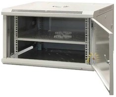 EMITERNET Viensienė pakabinama spintelė 19'' 6U, pilnos skardos durys, 600×600×370mm plotis/gylis/aukštis. EM/AP6606-B