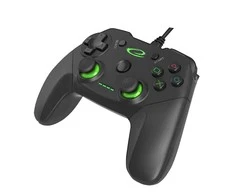 Gamepad Esperanza Vanquisher EGG110K (PC, PS3, juodos spalvos, žalias color)