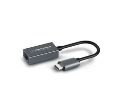 Adapteriai - Esperanza ENA102 PoE 10/100/1000 Mbit/s Ethernet RJ-45 USB Type-C