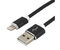 everActive kabelis USB Lightning 1m - Juodas, silikonas, greitas įkrovimas, 2,4A - CBS-1IB