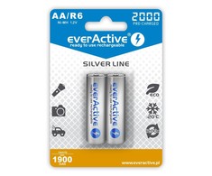 Rechargeable batteries everActive Ni-MH R6 AA 2000 mAh Sidabrinis Line - 2 pieces