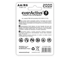 Įkraunamosios baterijos everActive Ni-MH R6 AA 2000 mAh Sidabrinis Line – 2 vnt.