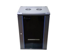EXTRALINK 18U 600X600 ant sienos montuojama spintelė juodas