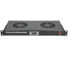 Extralink | Ventiliatoriaus skydelis | 19", 2 ventiliatoriai, su termostatu