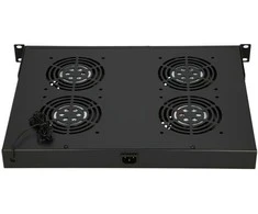 Extralink Ventiliatorių panelė su termostatu, 19", 4 ventiliatoriai, juoda
