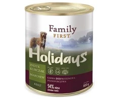 Drėgnas Šunų Maistas - Family First Holidays Kalakutiena ir Vištiena 800g
