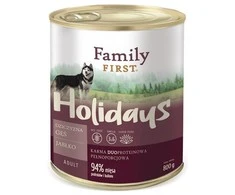 Drėgnas Šunų Maistas - Family First Holidays Elniena, Žąsis ir Obuolys 800g