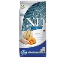 FARMINA N&amp;D OCEAN - DOG Dry Cod moliūgas&amp;Cantaloupe PUPPY MED&amp;MAX 12 kg