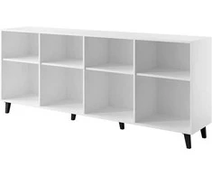 Cama Meble Baldų Komoda - Faro 200x42x82, Balta Matinė + Ąžuolas Craft