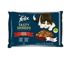 Purina Nestle Drėgnas Kačių Maistas - Felix Skanūs Gabaliukai su Jautiena ir Vištiena 4x 80g