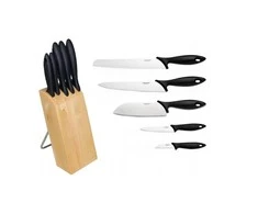 Fiskars "Essential" penkių peilių rinkinys su dėklu
