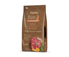 FITMIN Dog Purity begrūdis Suaugusiųjų jautiena - sausas šunų maistas - 12 kg