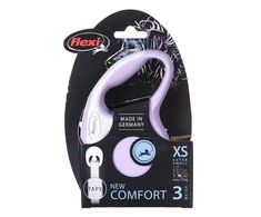 Flexi New Comfort XS pavadėlis šunims iki 12kg juostinis 3m rožinės spalvos