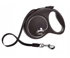 Flexi Black Design L pavadėlis šunims iki 50kg juostinis 5m juodos spalvos