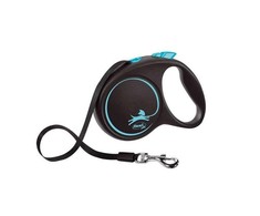 Trixie Flexi Juodas Design M pavadėlis šunims iki 25kg juostinis 5m mėlynos spalvos