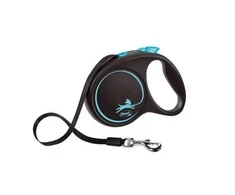 Trixie Flexi Juodas Design M pavadėlis šunims iki 25kg juostinis 5m mėlynos spalvos