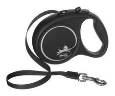 Flexi Black Design M pavadėlis šunims iki 25kg juostinis 5m juodos spalvos