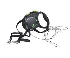 Flexi Black Design S pavadėlis šunims iki 12kg virvinis 5m žalios spalvos