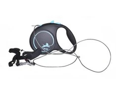 Flexi Black Design S pavadėlis šunims iki 12kg virvinis 5m mėlynos spalvos