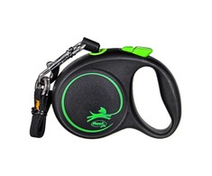 Flexi Black Design XS pavadėlis šunims iki 8kg virvinis 3m žalios spalvos