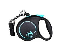 Trixie Flexi Juodas Design XS pavadėlis šunims iki 8kg virvinis 3m mėlynos spalvos