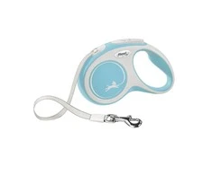 Flexi New Comfort S pavadėlis šunims iki 15kg juostinis 5m žydros spalvos