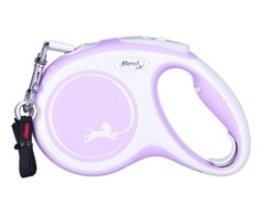 Flexi New Comfort M pavadėlis šunims iki 25kg juostinis 5m rožinės spalvos