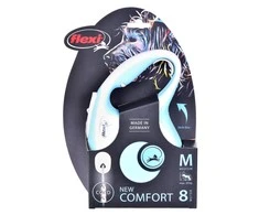 FLEXI Comfort Cord baltas/žydras pavadėlis M-8m 20kg